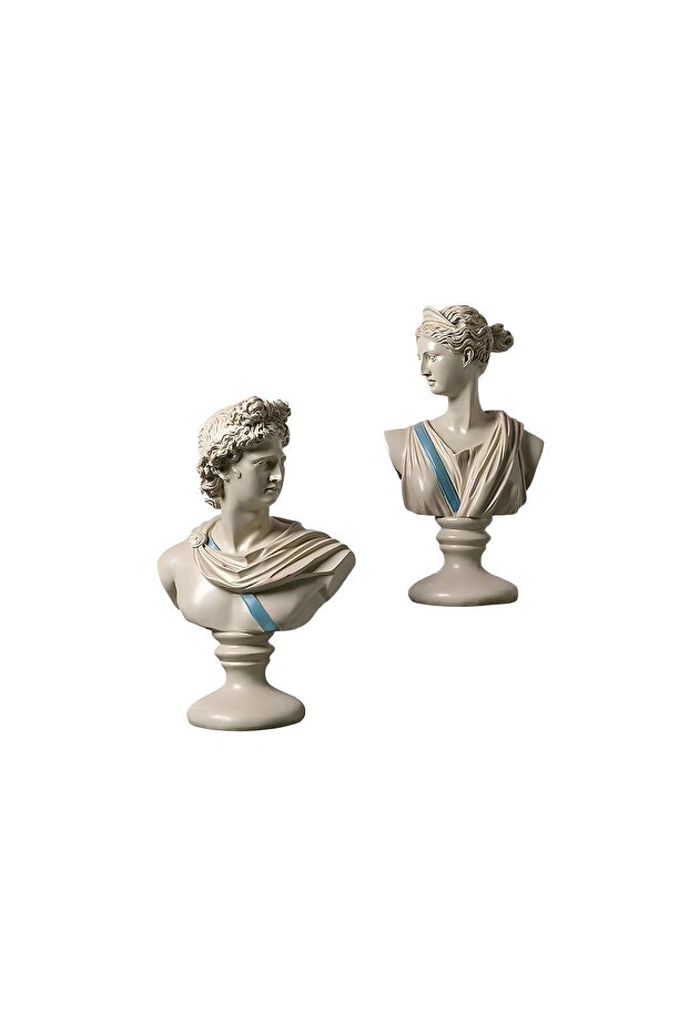 ARTEMİS & APOLLO BÜST SET KREM - 2