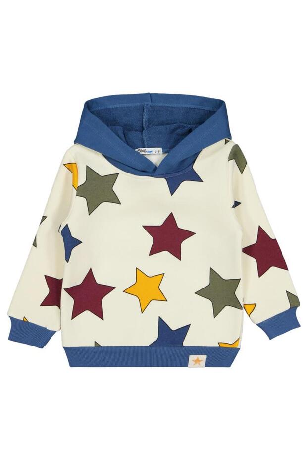Colorful Star Printed Sweatshirt for 2-5 Years Old - Blue 3-4 Years Old