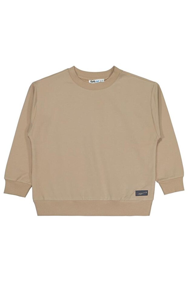 No Label Sweatshirt for 6-9 Years Old - Beige 7-8 Years Old