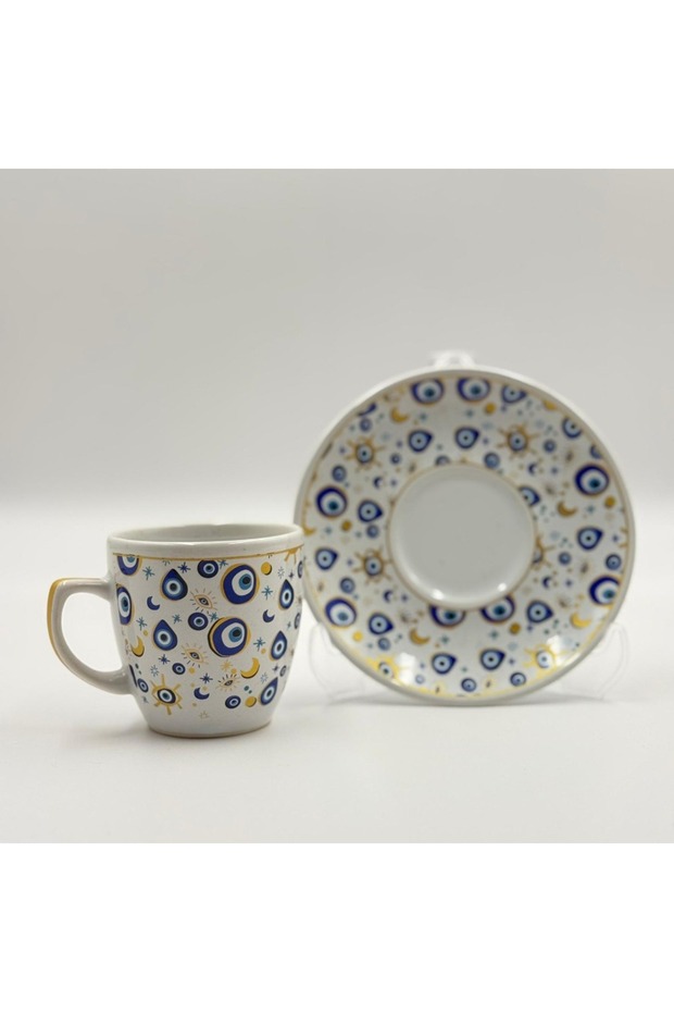 Nazar Bead Patterned 2-Person Coffee Cup Set