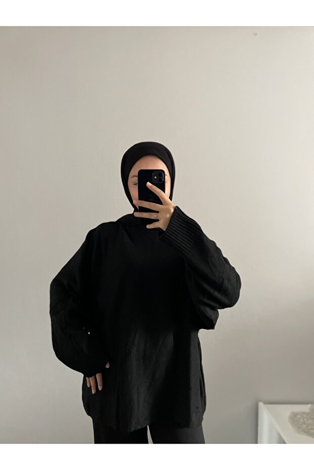 Oversize Yarasa Kol Triko Kazak - 6