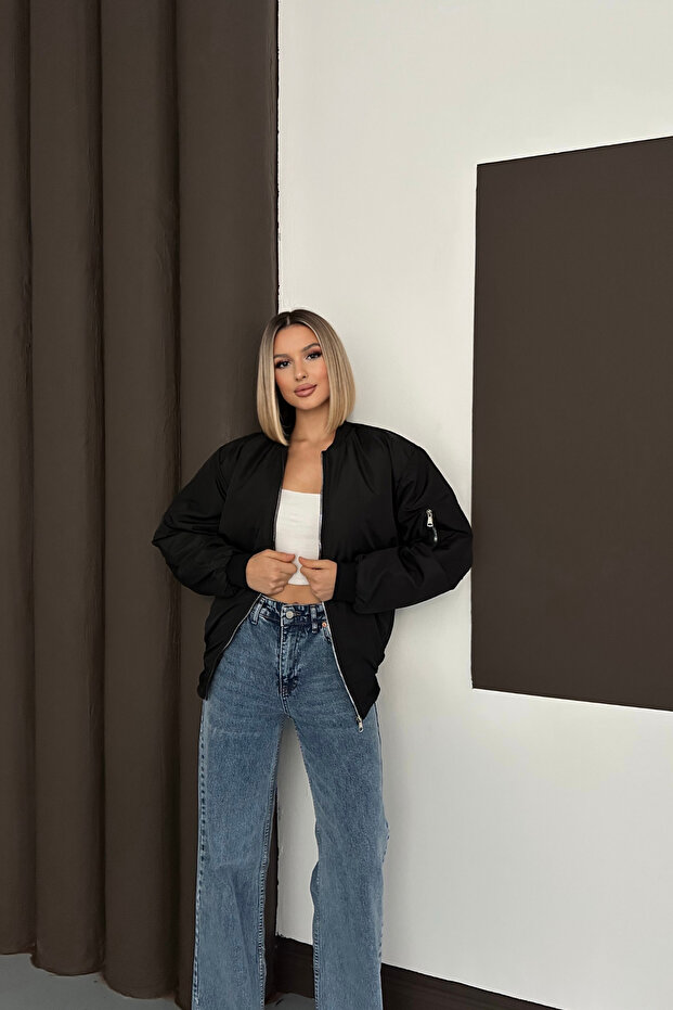 Fermuarlı Bomber Ceket - 3