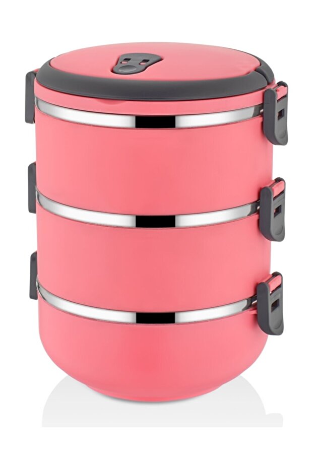 Dark Pink Luxury 3-Layer Leakproof Food Thermos Lunch Box Special Series Special Color