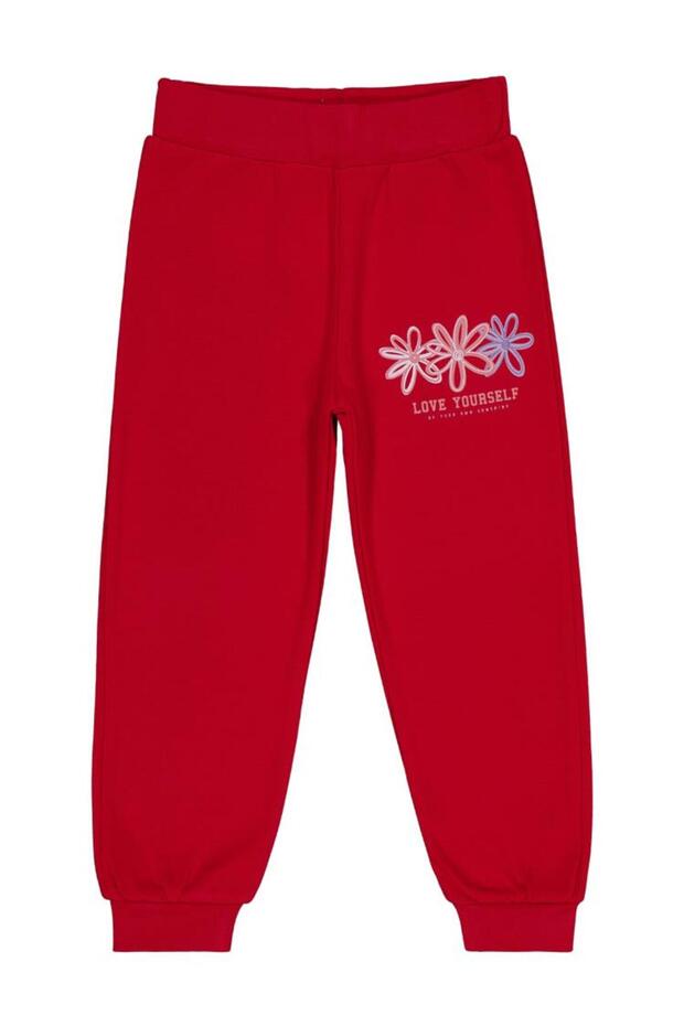 Colorful Flower 2-5 Years Old Sweatpants - Red 5-6 Years Old