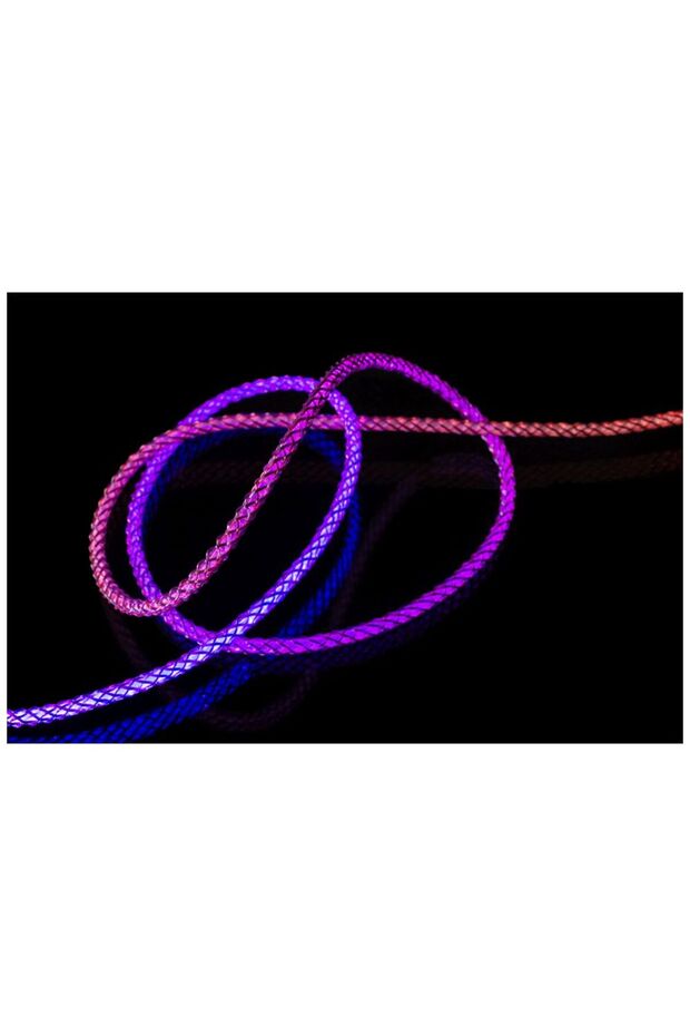 FIXED Glowing Charging Cable USB-C/USB-C 1,2m, PD support, 60W, rainbow - 7