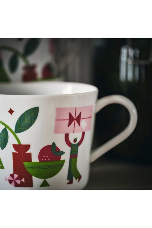 كوب VINTERFINT، أبيض/نقشة عيد الميلاد، 36 سل - 3