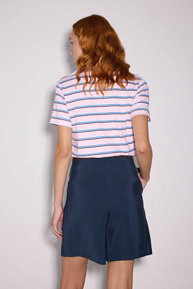 Çizgili Regular Basic Tshirt - 2