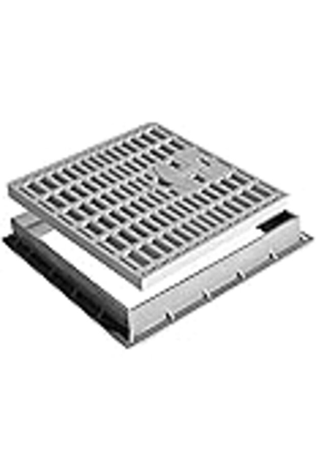 Manhole Cover with Handle & Frame Plastic Gully Grate 40 x 40 cm