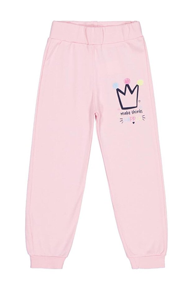 Happen Printed 2-5 Years Old Sweatpants - Pink 4-5 Years Old