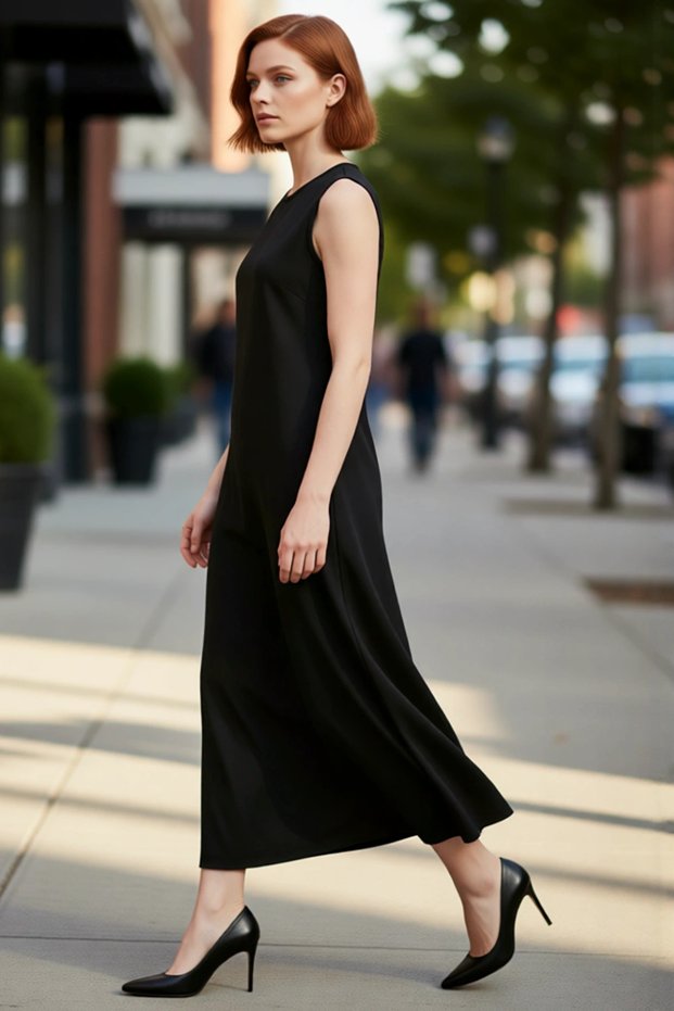 Women's Sleeveless Shift Mold 100% Cotton Maxi Length Plain Dress for Daily Casual and Stylish Outfits