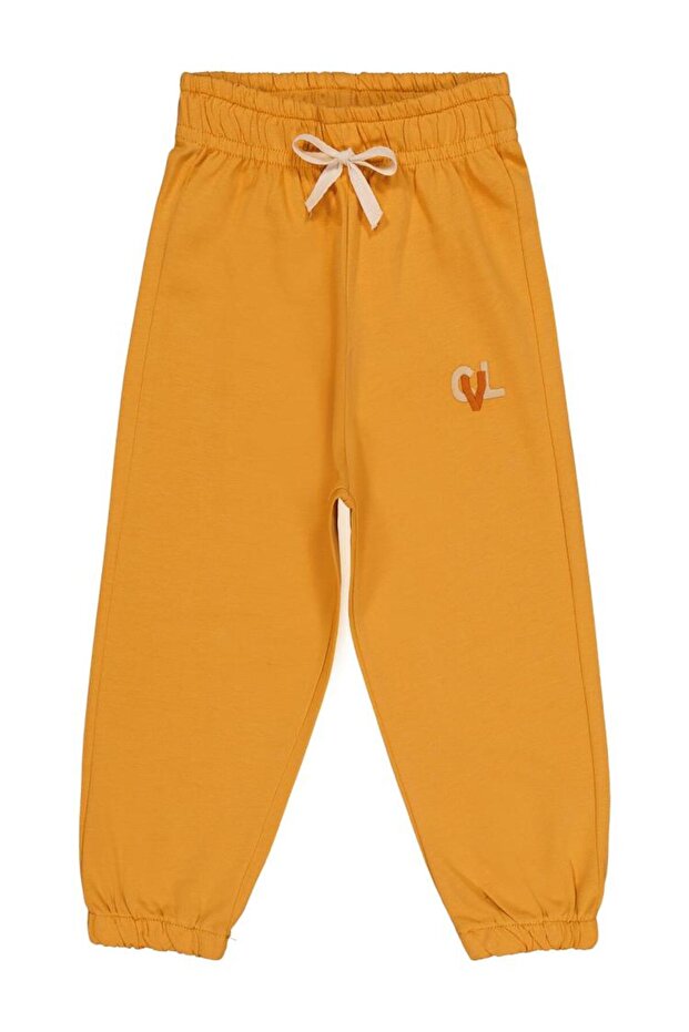 Cvl Embroidered Ornamental Lace-Up Sweatpants for 2-5 Years Old - Orange