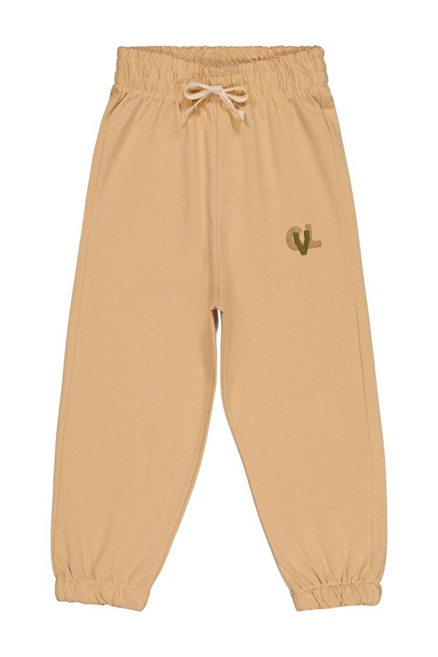 Cvl Embroidered Ornamental Lace-Up Sweatpants for Ages 2-5 - Beige 2-3 Years