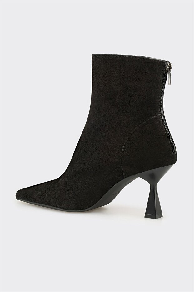 Siyah Deri Kadın Klasik Bot - 3