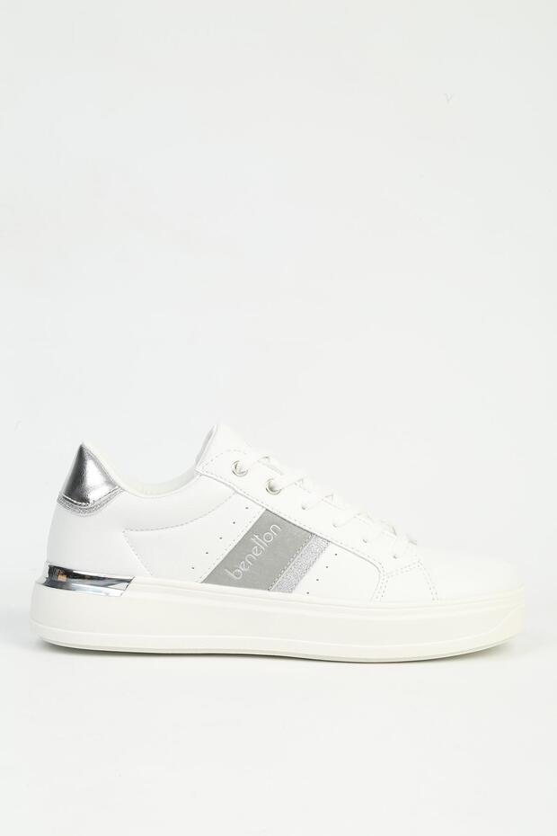 Women's White Silver Sports Shoes Imported Bni-12074