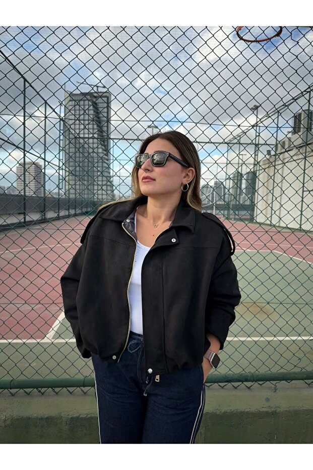 سترة من جلد الغزال قصة فضفاضة فاخرة وناعمة - 1