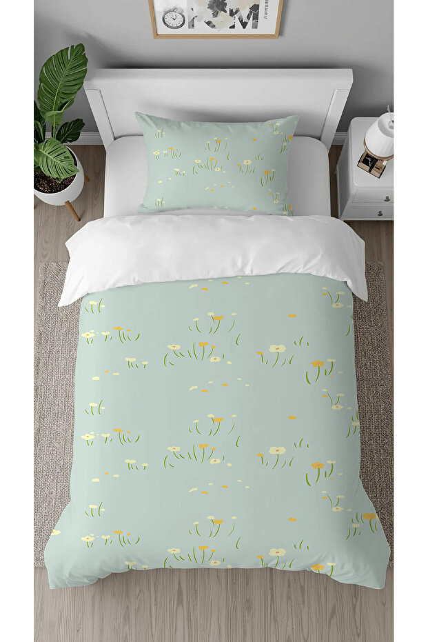 Flowers Simple Nature Patterned Printed Specially Designed Single Style Stylish Duvet Cover Set Without Sheets