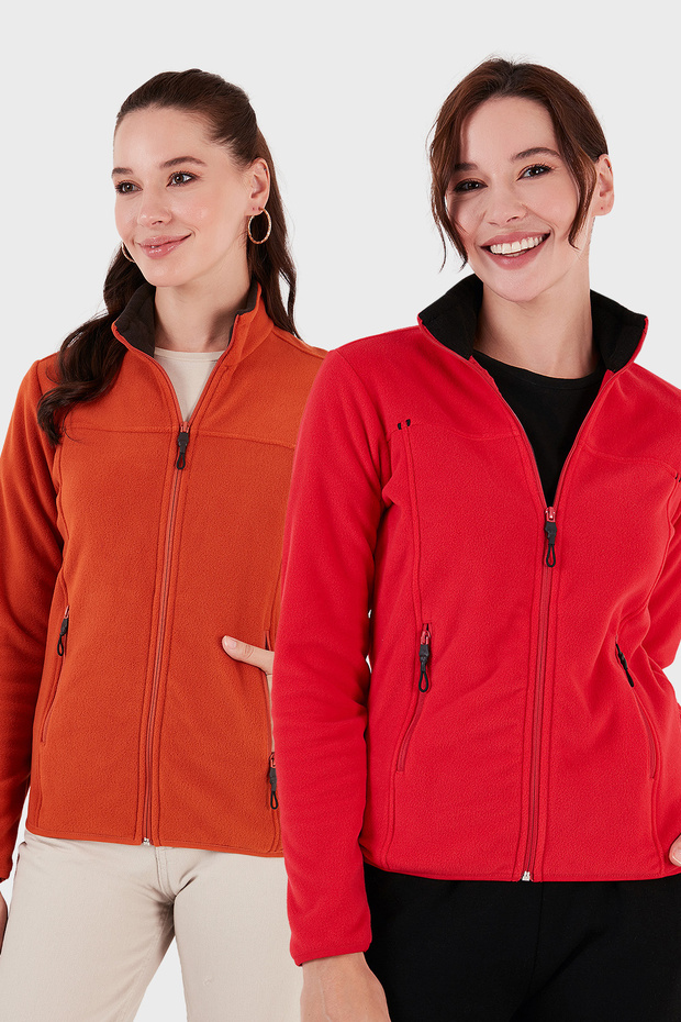 Slim Fit Anti-Pilling Non-Pilling Zippered Pocket Cardigan 2' Li Pack Polar Polar 590