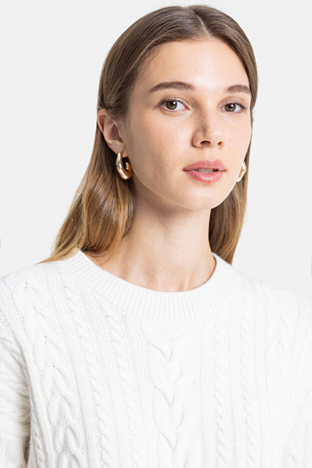 EKRU ÖRGÜ DESEN TRİKO - 7