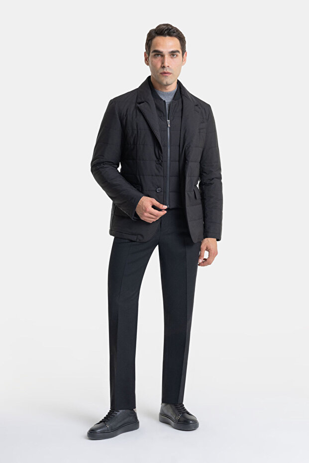 DÜĞMELİ SİYAH MONT - 5