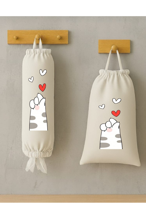 Set of 2 Bread Bags and Bag Holders – Kitchen Organizer Hangable Cloth Organizer
