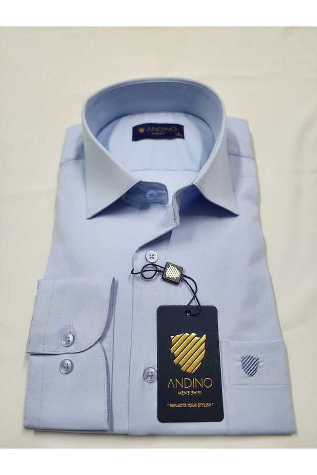 Classic Blue Pocket Men's Shirt Stretch Fabric with a Loose Fit Structure Ac052012-04