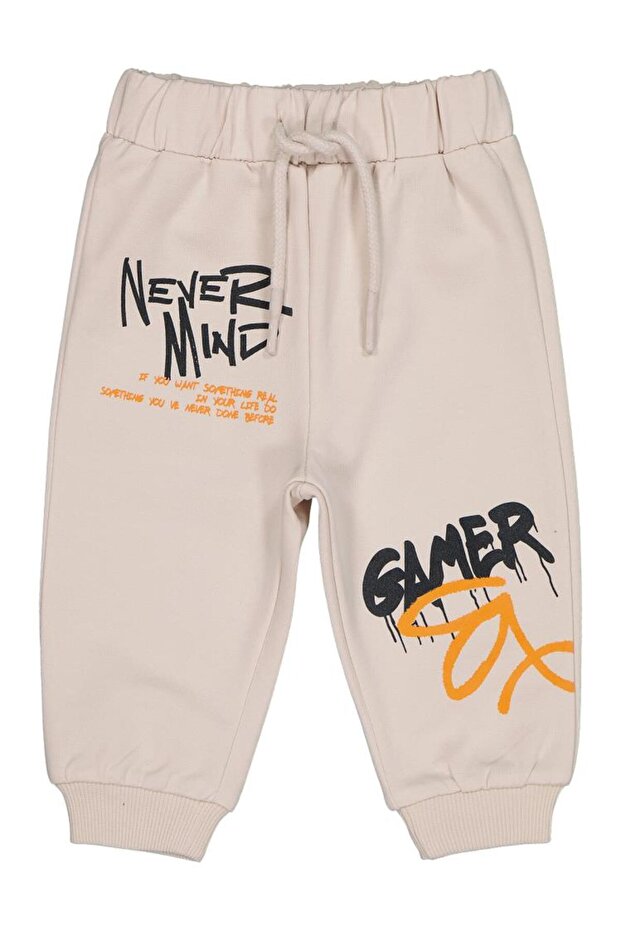 Graffiti Printed 6-18 Months Sweatpants - Beige