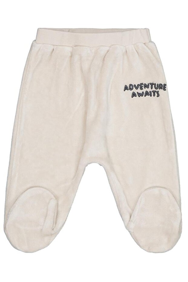 Adventure Awaits Embroidered 1-9 Months Single Bottom Baby - Beige 1-3 Months