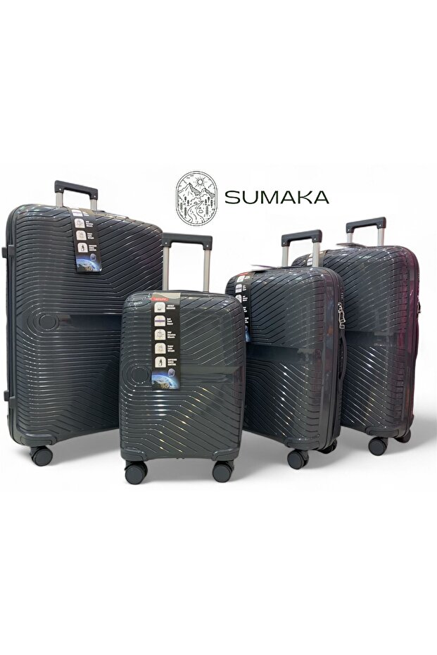 Glossy Luggage Set of 4pc, PP Hardshell Suitcase Set with Spinner Wheels, TSA Lock 20/24/28/32 - 1