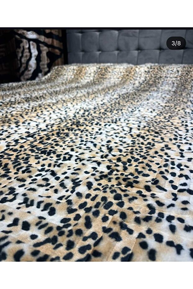 Aksu Safari Double Ultra Soft Embossed Mink Blanket Leopard Pattern - 3