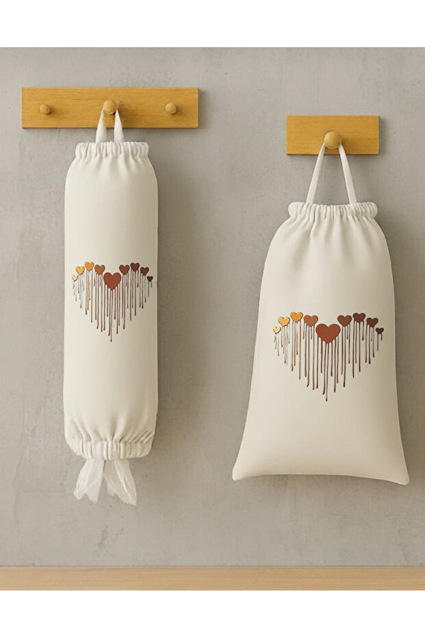 Set of 2 Bread Bags and Bag Holders – Kitchen Organizer Hangable Cloth Organizer