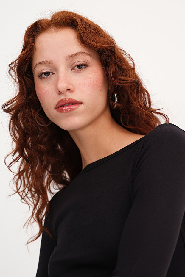 Uzun Kollu Basic Bluz B12189 - 4