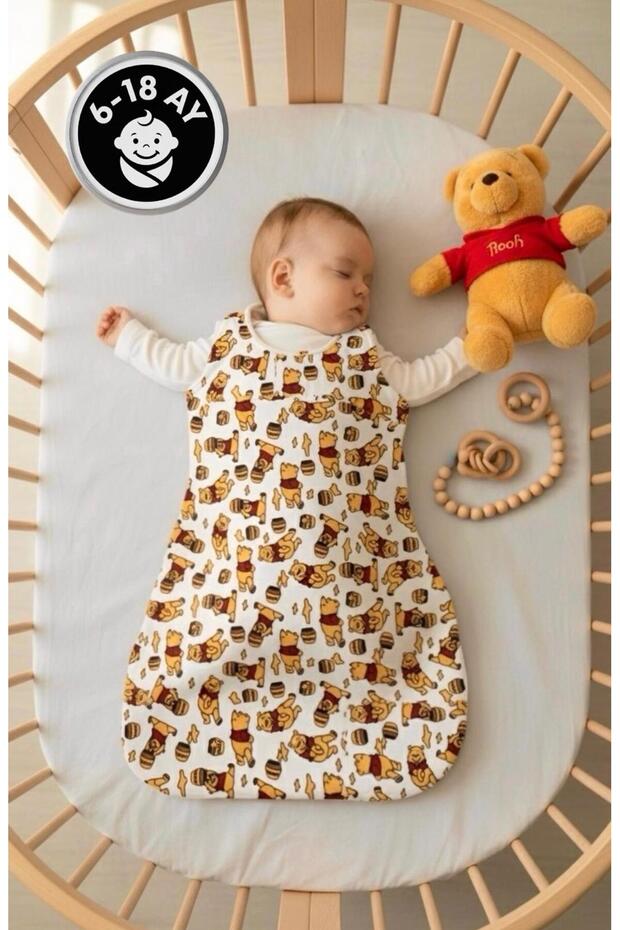 Newborn Baby Winnie the Pooh Patterned Soft Swaddle Sleeping Bag 6-18 Months 1 Tog - with Scarf Gift