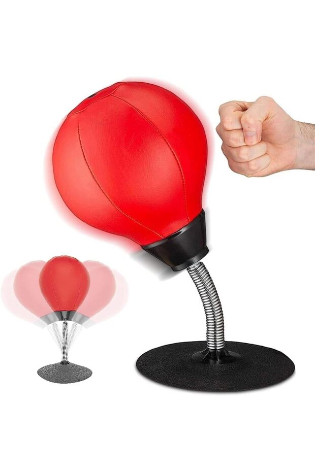 Desktop Punching Bag - Spring Chassis & Strong Suction, Stress Relief Speed Bag