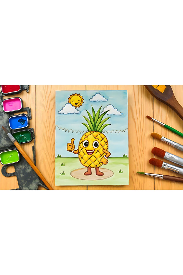 ANANAS FİGÜRÜ AHŞAP BOYAMA SETİ