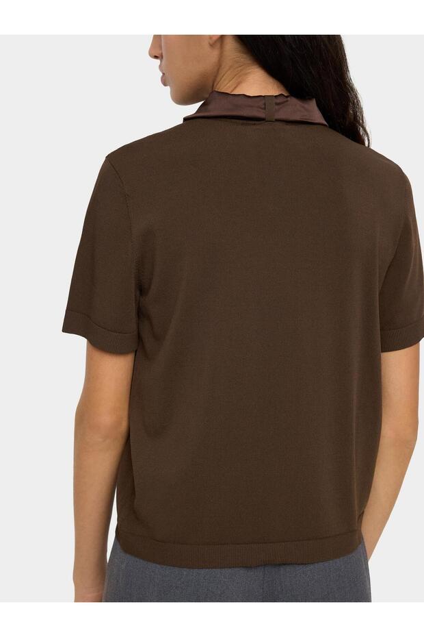 Boyun Bağlı Örme Süveter - 3