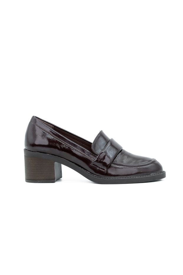 Genuine Leather Thick Heeled Classic Women's Shoes - Z265971