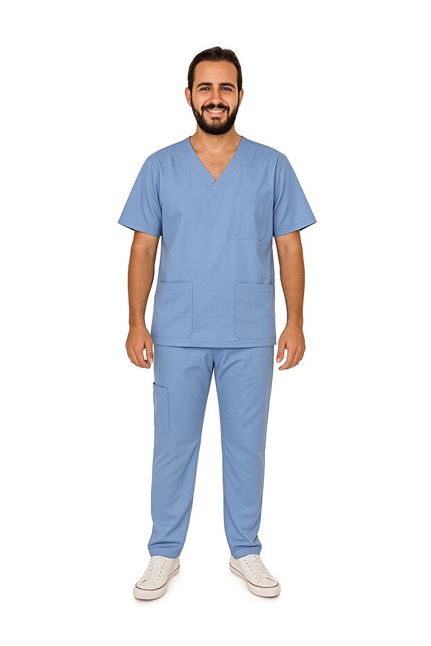 Victory Multi-Pocket, Lycra Men's Doctor & Nurse Uniform Scrubs Hospital Uniform