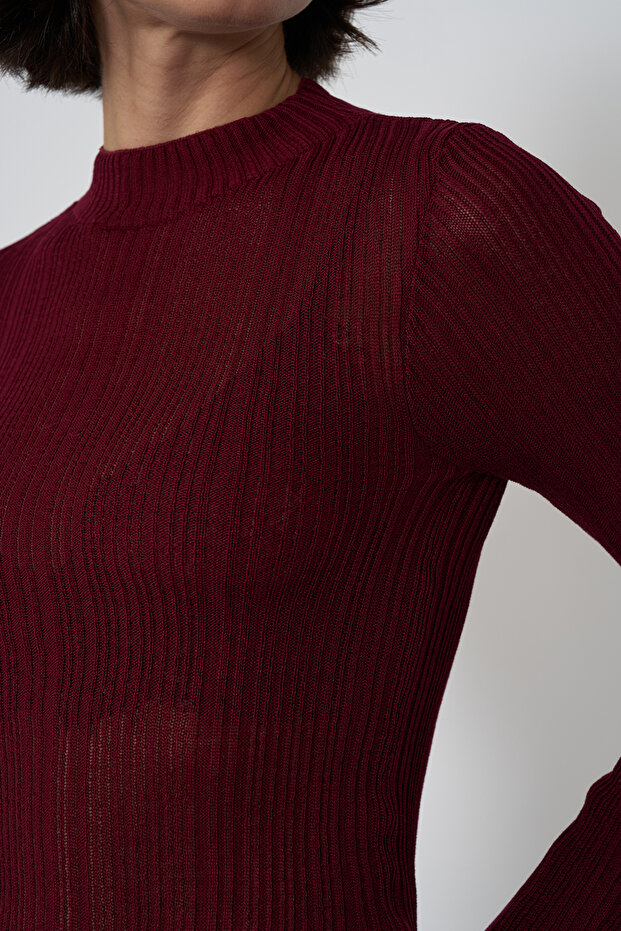 Transparent Turtleneck Blouse - 3