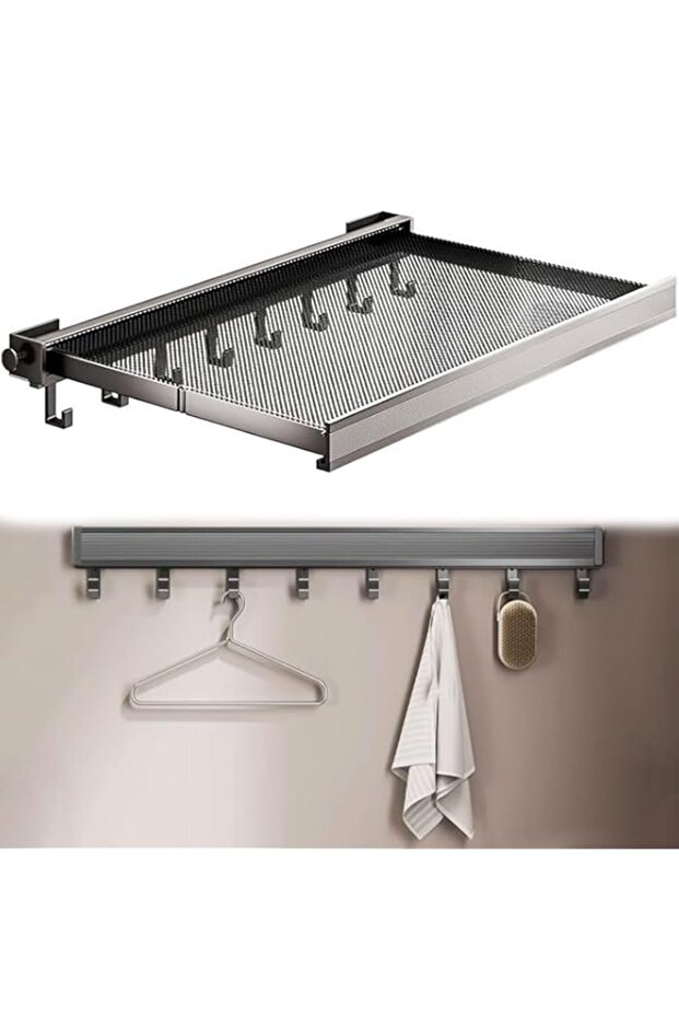 Collapsible Wall Drying Rack, Clothes Drying Stand, Wall Mounted Clothes Drying hanger, Laundry Drying stand, Foldable Wall Clothes Hanger Stand, Mesh Drying Rack For Bathroom & Kitchen 60cm