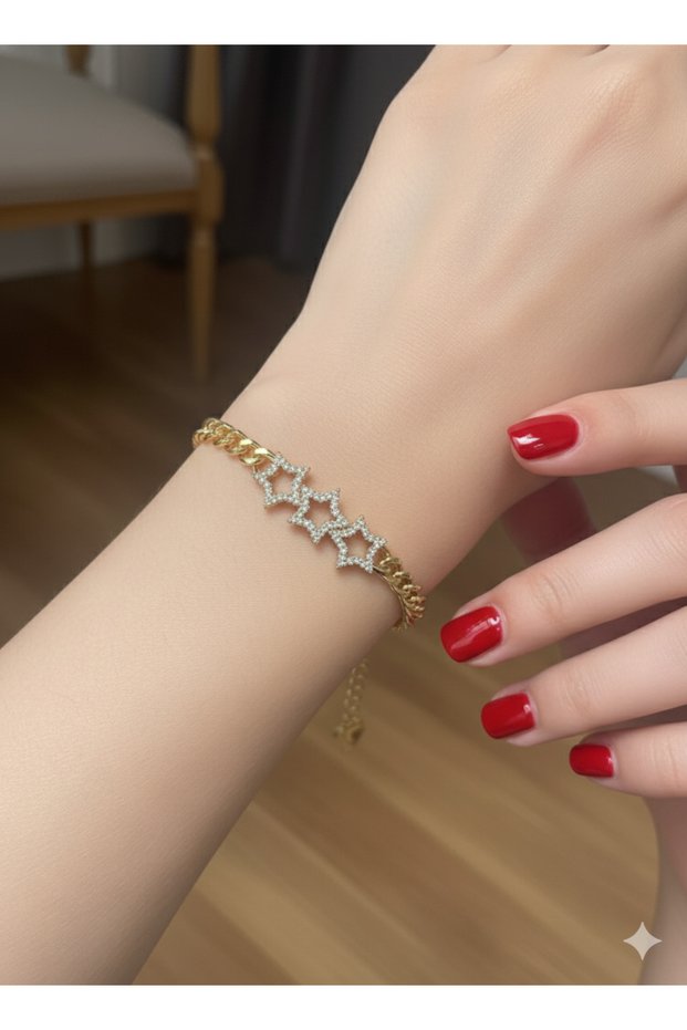 Women's 3 Star Chain Steel Bracelet