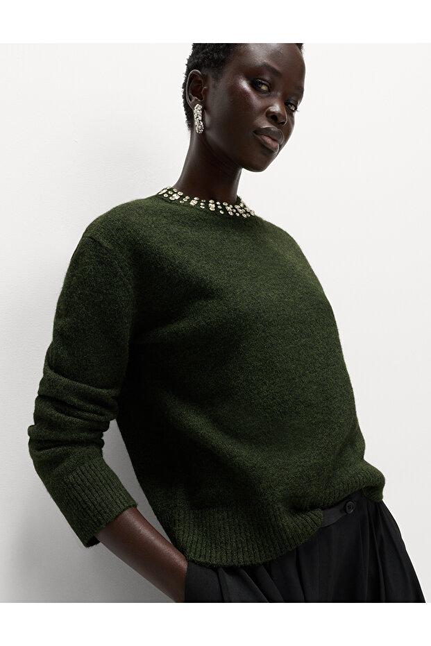 Yün Karışımlı Triko Kazak - 1