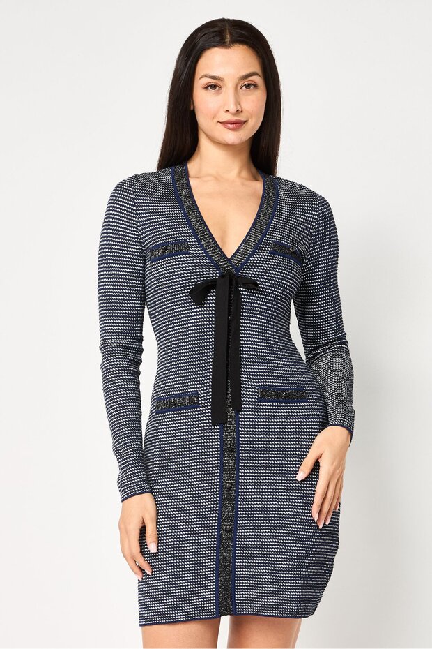 Women Textured Mini Dress, Multicolor