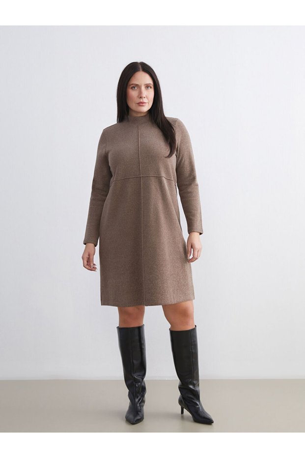 I Plus Size Upright Roba Collar Mini Dress from Freezen Store