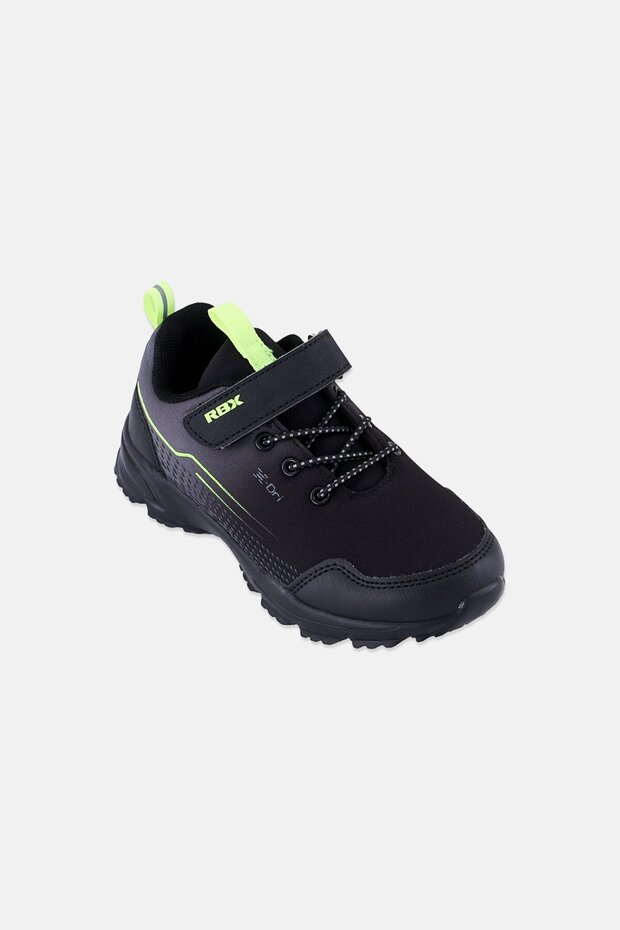 Kids Boy Velcro Closure Running Shoes, Black