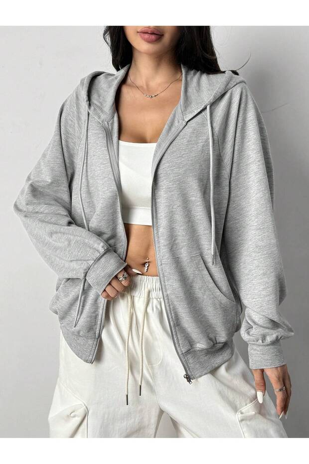 Women's Zipper Hooded Sweatshirt