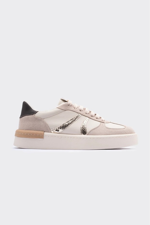 Capti Beige Lace-Up Women's Sneakers