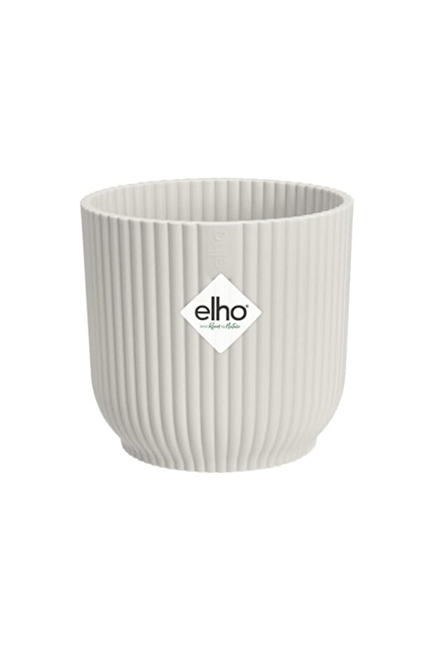 Elho Vibes Fold Round Mini 11 - Flowerpot for Indoor - Ø 11.1 x H 10.5 cm - White/Silky White