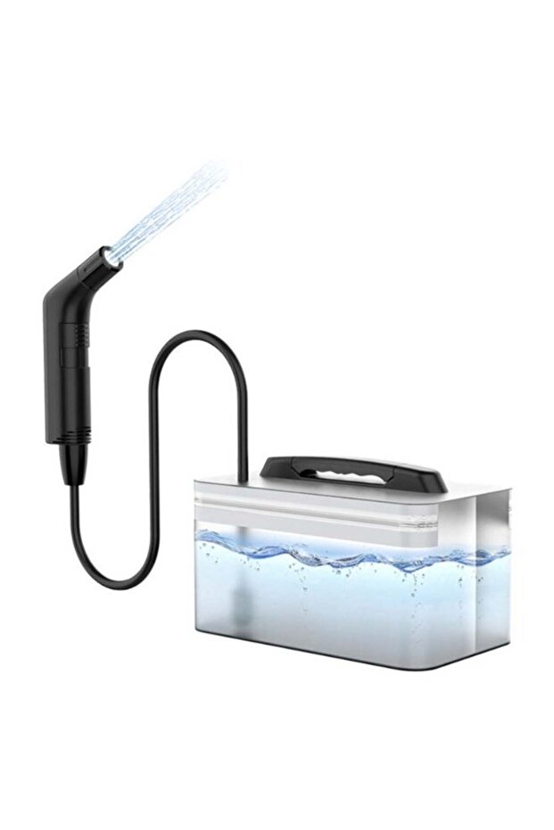 Portable Electric Rechargeable Travel Bidet Sprayer - 2.3L Tank, 1.2m Hose (Black)