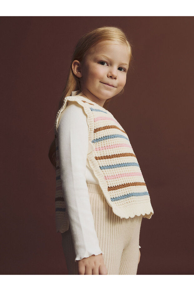 Lcw Kids Mixed Striped Crew Neck Girls Sweater Sweater