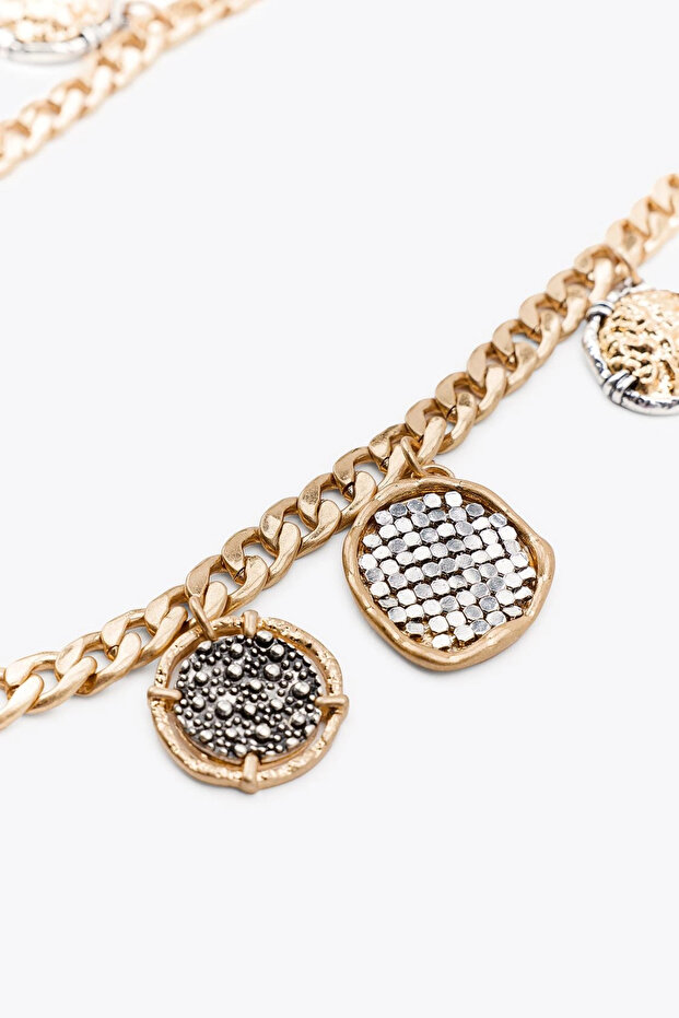 Çoklu Madalyon Charm Kolye - 3